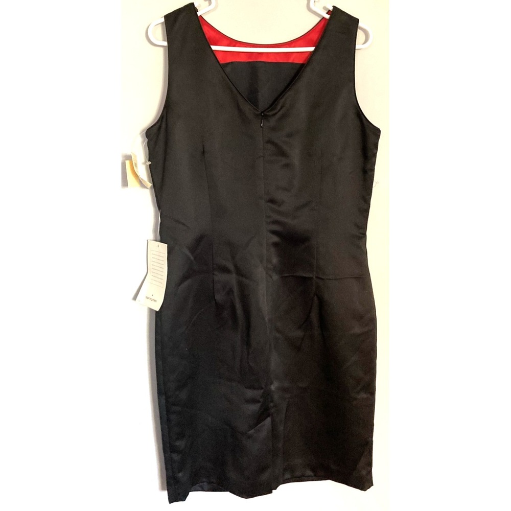 Dana Buchman Dress Women 12 Black Shanghai Baby Sheath Sleeveless Lined NWT